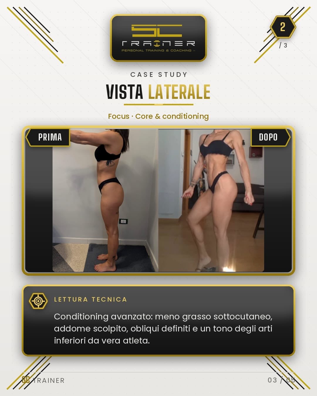 Case study SC Trainer: confronto prima e dopo del percorso di allenamento