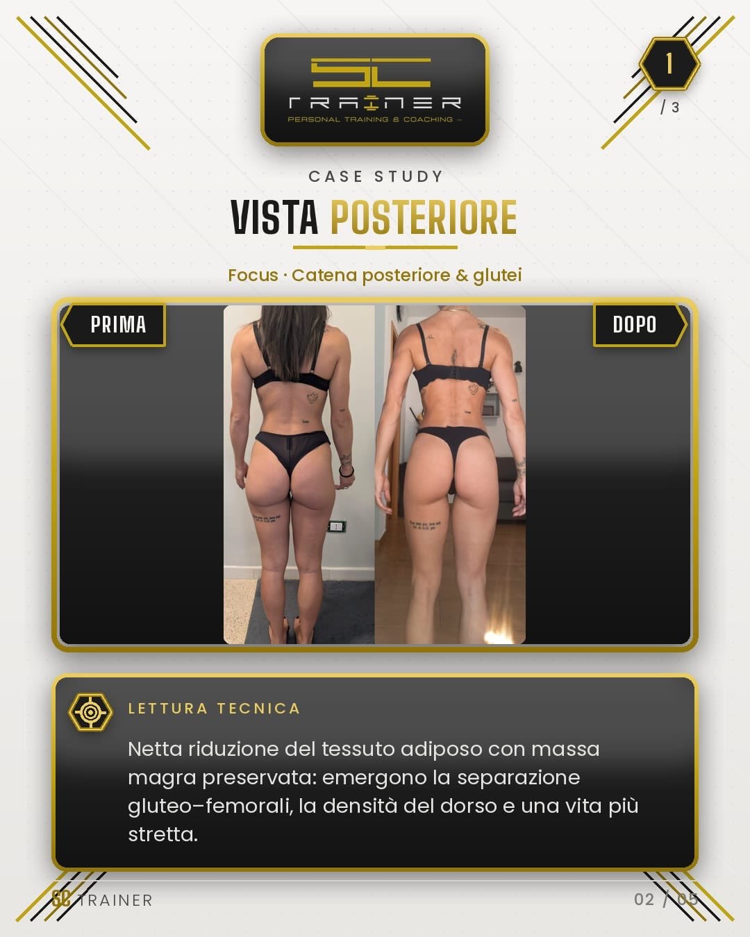 Case study SC Trainer: confronto prima e dopo del percorso di allenamento
